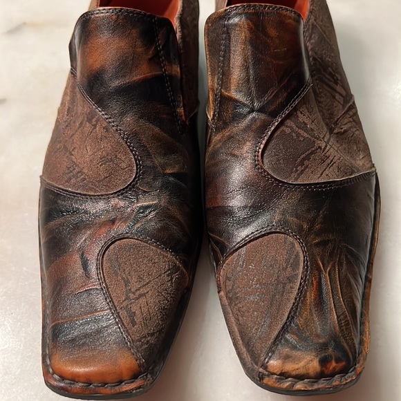 Robert Wayne men’s leather shoes; stylish and exotic; multi-colored rustic/black - Picture 6 of 8